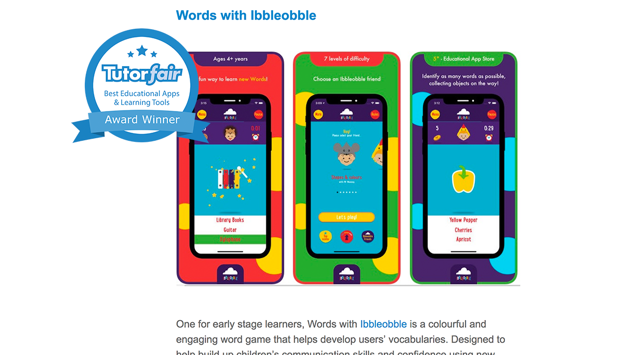Words with Ibbleobble - 31 Amazing Educational Apps and Learning Tools