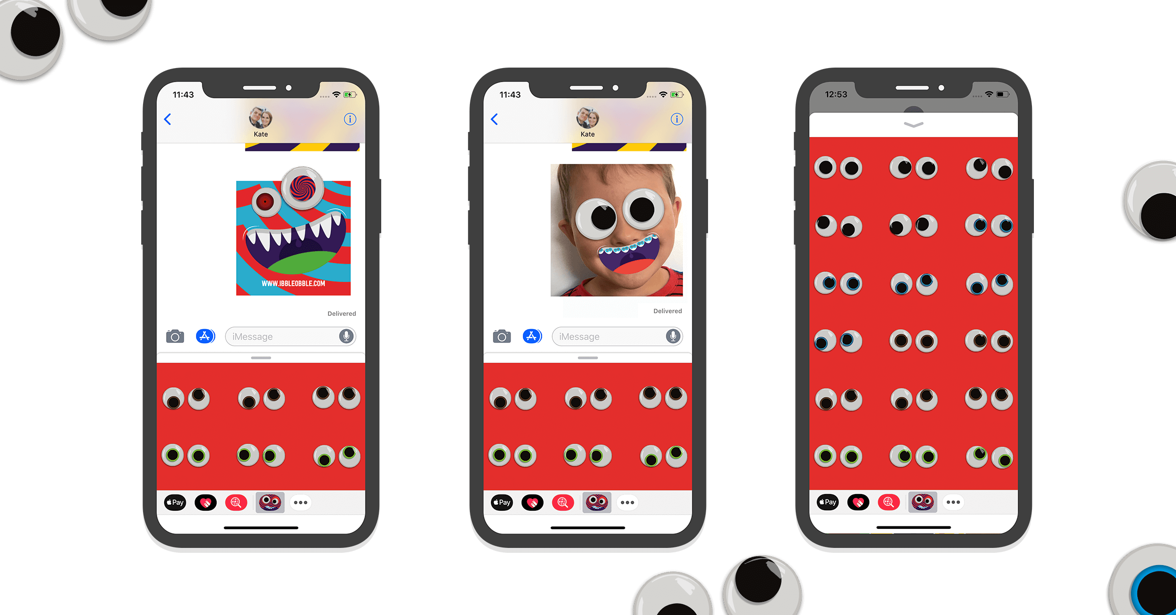 Go eyeball crazy with animated Googly Eyes Stickers for iMessage