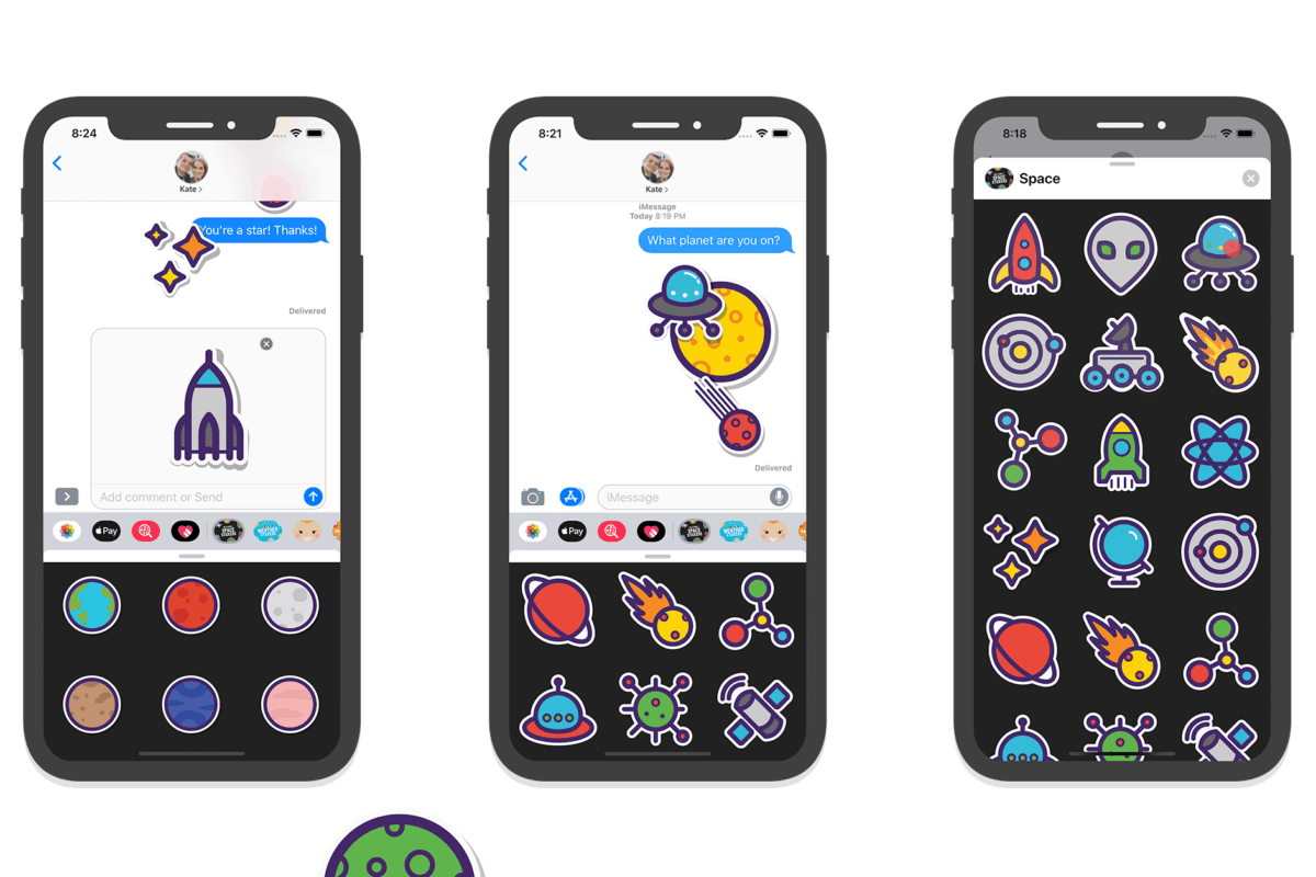 Ibbleobble® Space Stickers for iMessage