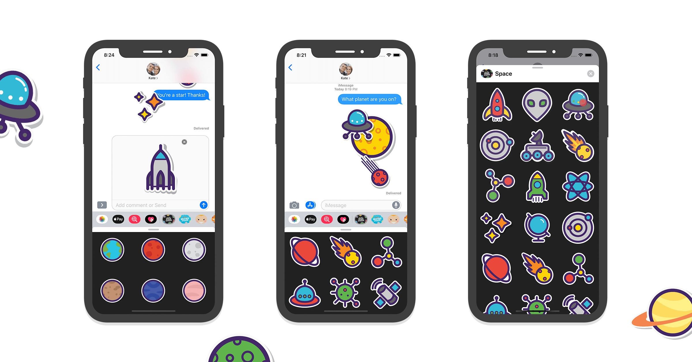 Ibbleobble® Space Stickers for iMessage