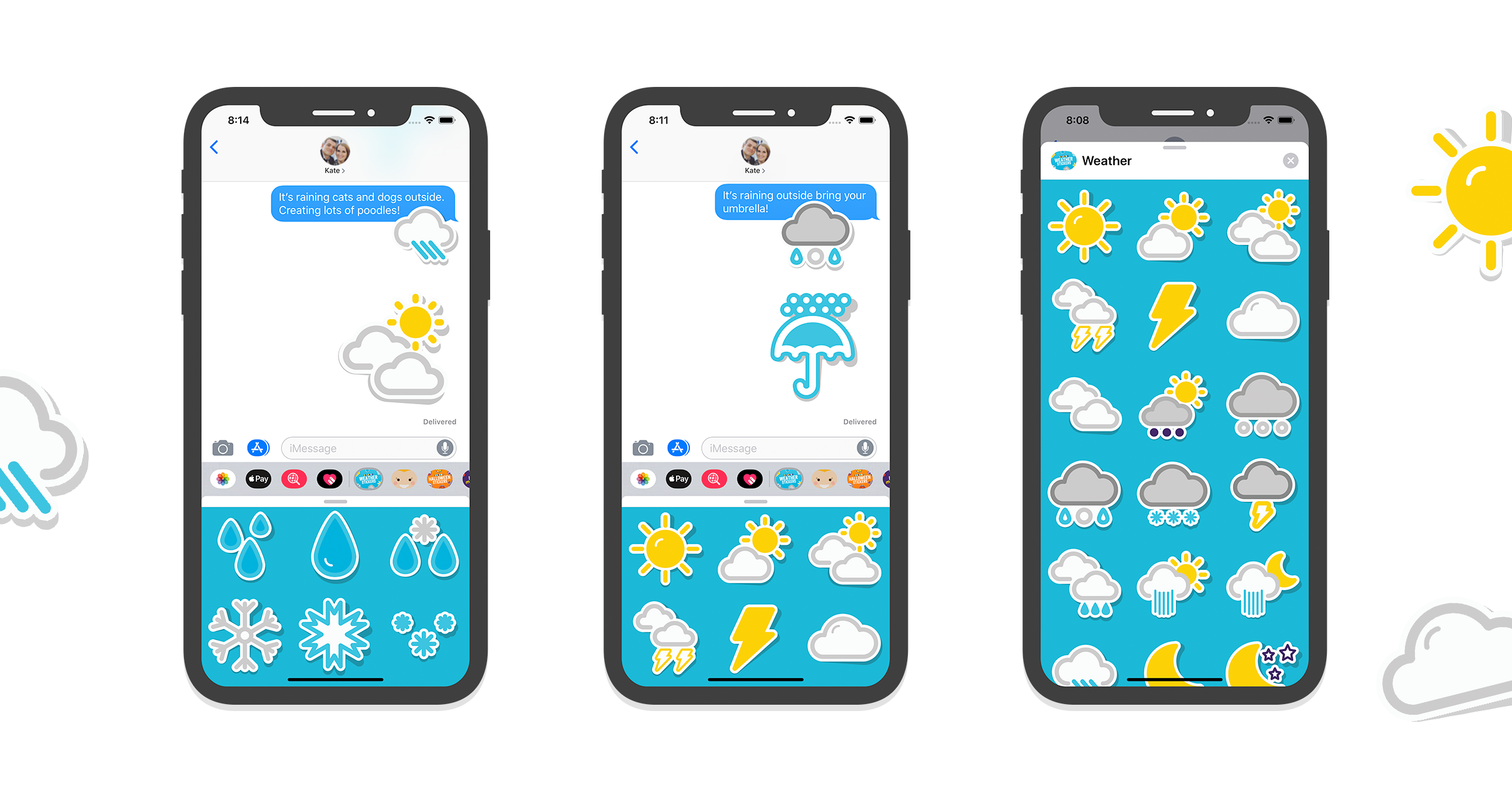 Bright and breezy Weather stickers for iMessage